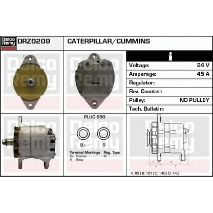 Zdjęcie Alternator DELCO REMY DRZ0209