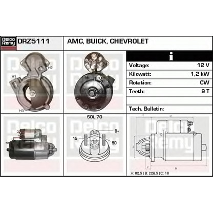 Foto Motor de arranque DELCO REMY DRZ5111