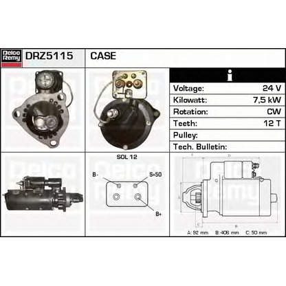 Foto Motor de arranque DELCO REMY DRZ5115