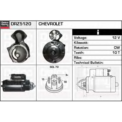 Foto Motor de arranque DELCO REMY DRZ5120