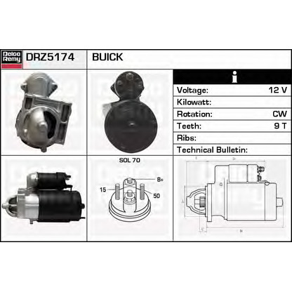 Foto Motor de arranque DELCO REMY DRZ5174