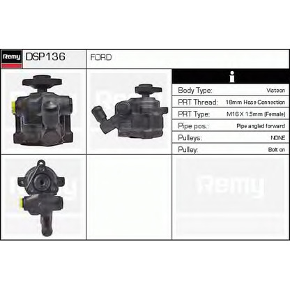 Photo Hydraulic Pump, steering system DELCO REMY DSP136