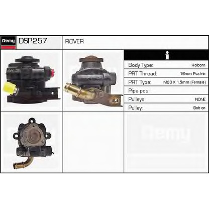 Photo Hydraulic Pump, steering system DELCO REMY DSP257