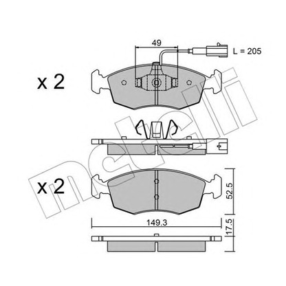 Photo Brake Pad Set, disc brake METELLI 2202744