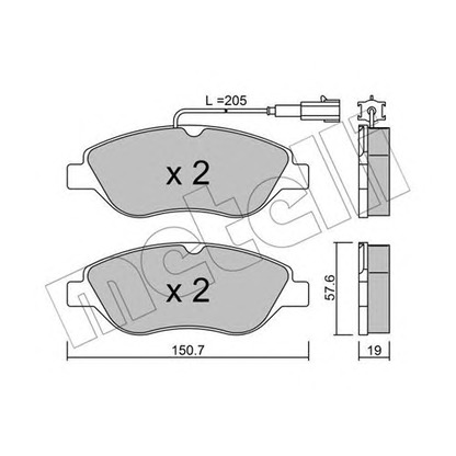 Photo Brake Pad Set, disc brake METELLI 2205771