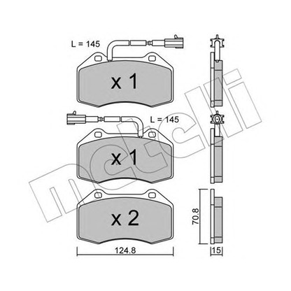 Photo Brake Pad Set, disc brake METELLI 2206512