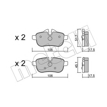 Photo Brake Pad Set, disc brake METELLI 2209190