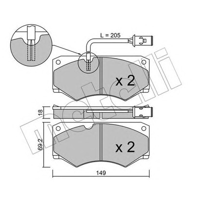 Photo Brake Pad Set, disc brake METELLI 2200142