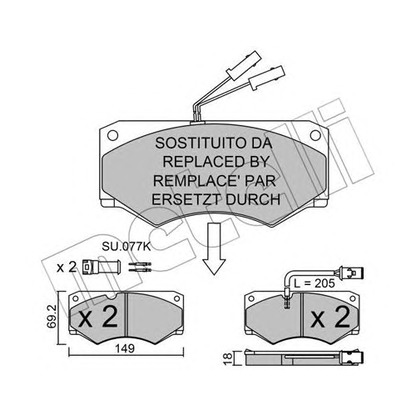 Photo Brake Pad Set, disc brake METELLI 2200146