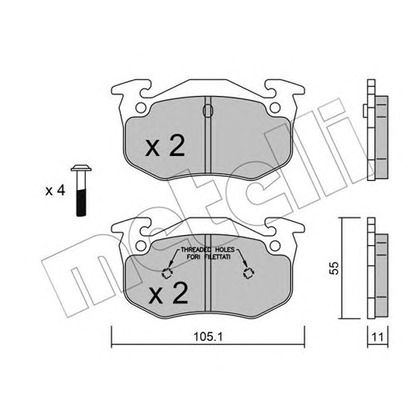 Photo Brake Pad Set, disc brake METELLI 2200381