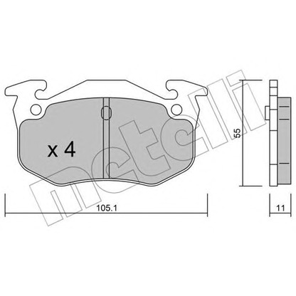 Photo Brake Pad Set, disc brake METELLI 2200382