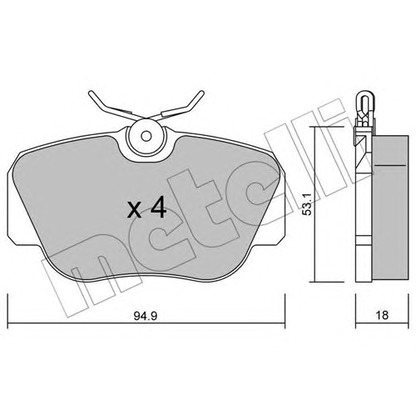 Photo Brake Pad Set, disc brake METELLI 2200410