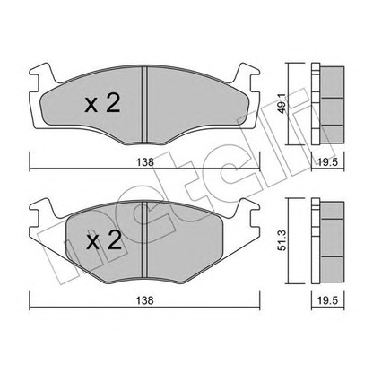 Photo Brake Pad Set, disc brake METELLI 2200451