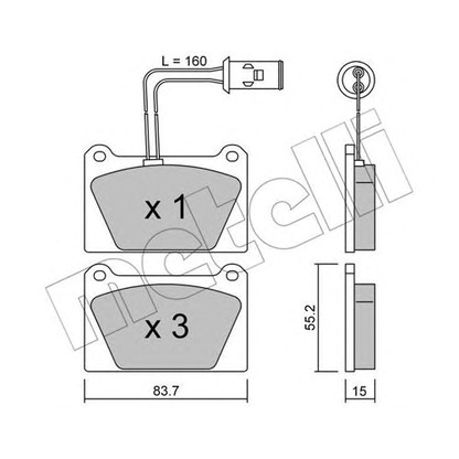 Foto Kit pastiglie freno, Freno a disco METELLI 2200520