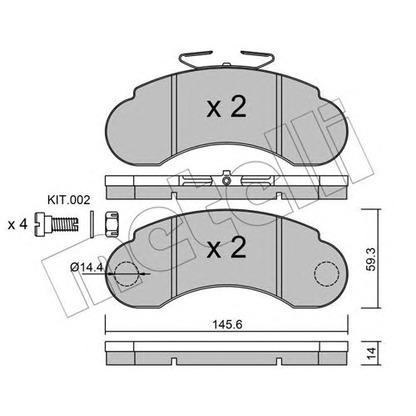 Photo Brake Pad Set, disc brake METELLI 2200551