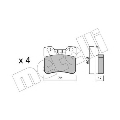 Zdjęcie Zestaw klocków hamulcowych, hamulce tarczowe METELLI 2200602