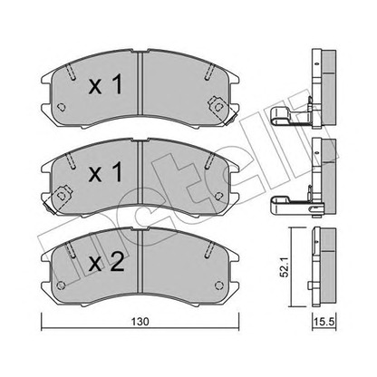 Фото Комплект тормозных колодок, дисковый тормоз METELLI 2200680