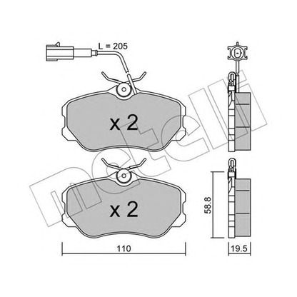 Photo Brake Pad Set, disc brake METELLI 2200740