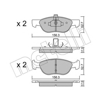 Photo Brake Pad Set, disc brake METELLI 2200822