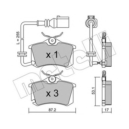 Photo Kit de plaquettes de frein, frein à disque METELLI 2201004