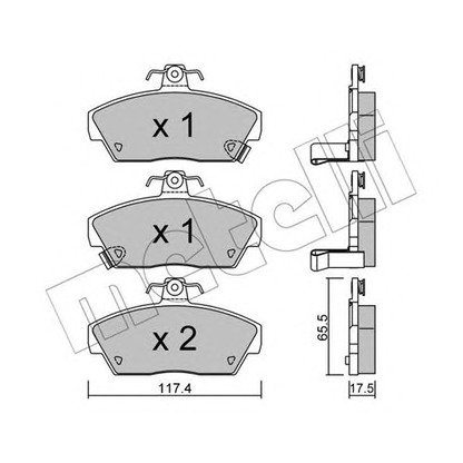 Photo Kit de plaquettes de frein, frein à disque METELLI 2201190