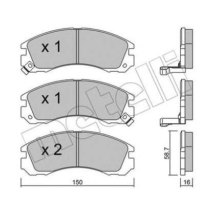 Photo Kit de plaquettes de frein, frein à disque METELLI 2201340