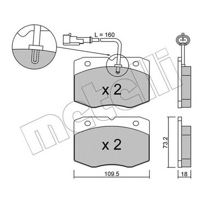 Photo Kit de plaquettes de frein, frein à disque METELLI 2201391