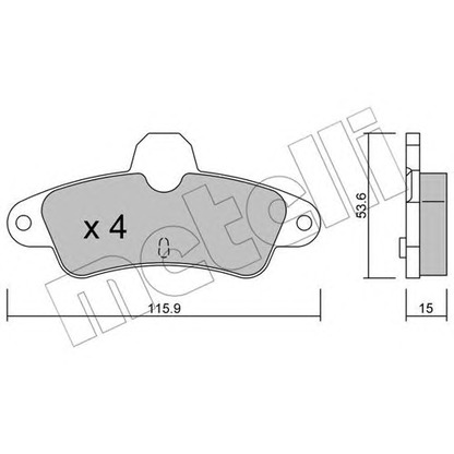 Photo Kit de plaquettes de frein, frein à disque METELLI 2201430