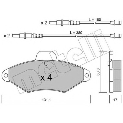 Foto Kit pastiglie freno, Freno a disco METELLI 2201440