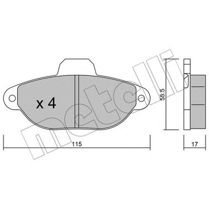 Foto Kit pastiglie freno, Freno a disco METELLI 2201591