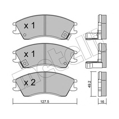 Photo Brake Pad Set, disc brake METELLI 2201600