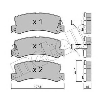 Photo Brake Pad Set, disc brake METELLI 2201610