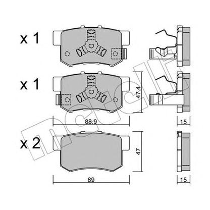 Photo Brake Pad Set, disc brake METELLI 2201731