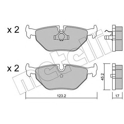 Photo Brake Pad Set, disc brake METELLI 2201800