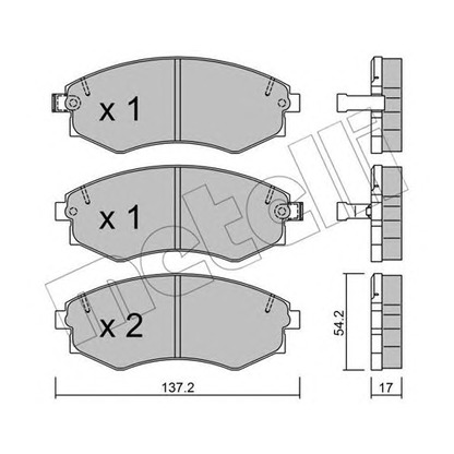 Photo Brake Pad Set, disc brake METELLI 2201881