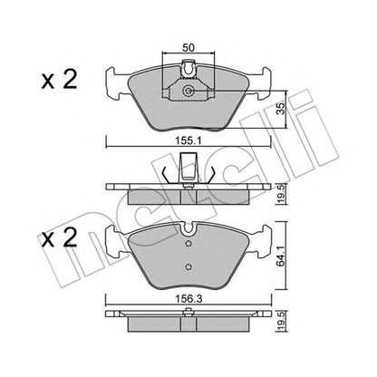 Photo Kit de plaquettes de frein, frein à disque METELLI 2202070