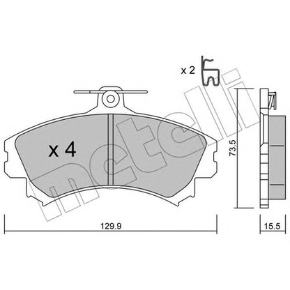 Photo Kit de plaquettes de frein, frein à disque METELLI 2202160