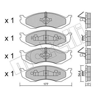 Zdjęcie Zestaw klocków hamulcowych, hamulce tarczowe METELLI 2202180