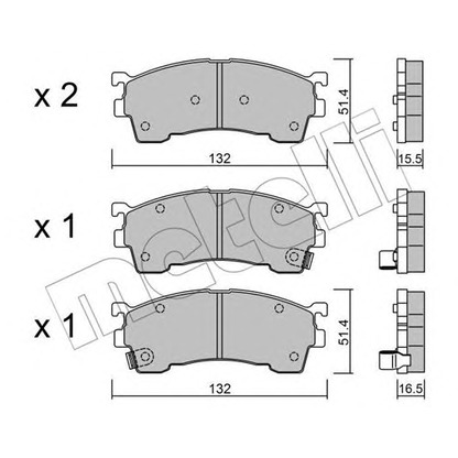 Photo Brake Pad Set, disc brake METELLI 2202231