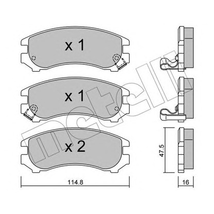 Photo Brake Pad Set, disc brake METELLI 2202301