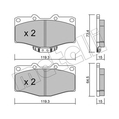 Photo Brake Pad Set, disc brake METELLI 2202420