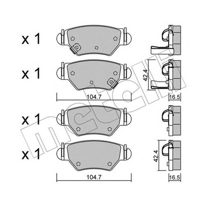 Photo Brake Pad Set, disc brake METELLI 2202590