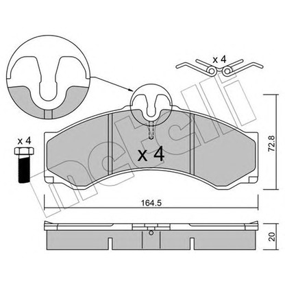 Foto Kit pastiglie freno, Freno a disco METELLI 2202620