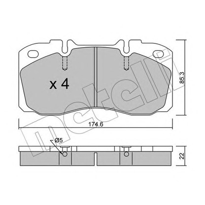 Photo Kit de plaquettes de frein, frein à disque METELLI 2202680