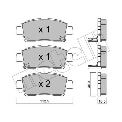 Фото Комплект тормозных колодок, дисковый тормоз METELLI 2202920