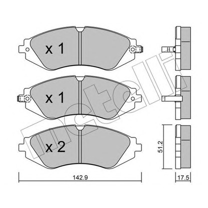 Photo Brake Pad Set, disc brake METELLI 2202940