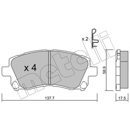 Photo Brake Pad Set, disc brake METELLI 2202960