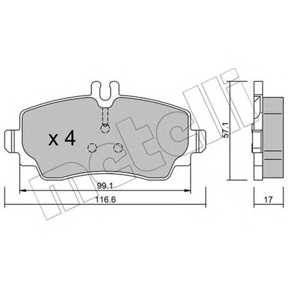 Photo Brake Pad Set, disc brake METELLI 2203100