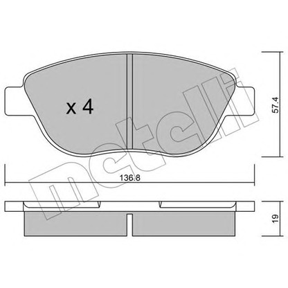 Photo Brake Pad Set, disc brake METELLI 2203221