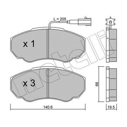 Photo Brake Pad Set, disc brake METELLI 2203250